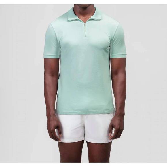 NEW RON DORFF cotton piqué polo in pistachio green - Picture 1 of 4